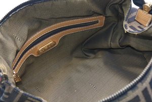 FENDI フェンディ ズッカ 2WAYハンドバッグ 261470 ブラウン ベージュ レザー キャンバス ゴールド金具 美品 中古 4b013019