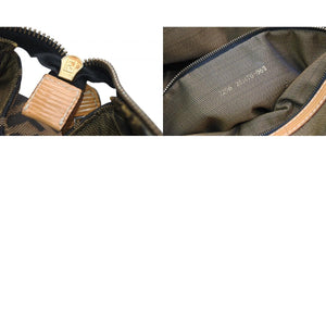 FENDI フェンディ ズッカ 2WAYハンドバッグ 261470 ブラウン ベージュ レザー キャンバス ゴールド金具 美品 中古 4b013019