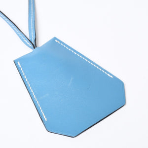 極美品 HERMES エルメス ロング クロシェット ネックレス □C刻印 キーリング ブルージーン 中古 4b012837