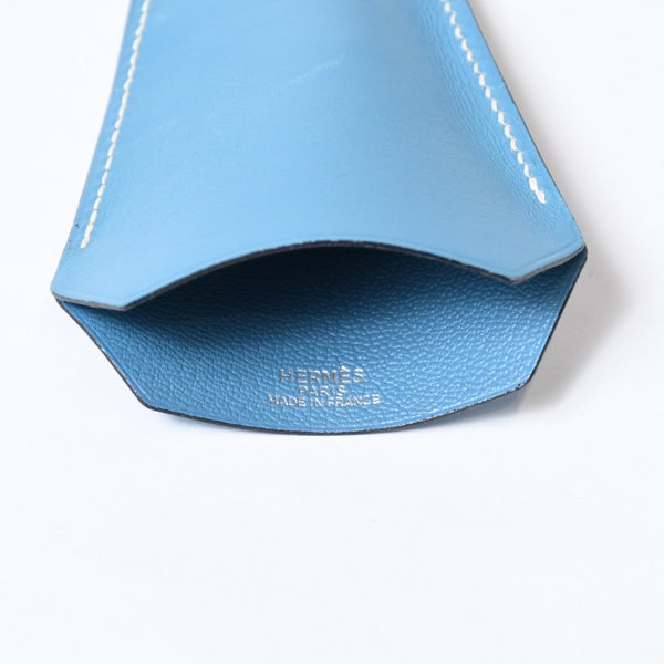 極美品 HERMES エルメス ロング クロシェット ネックレス □C刻印 キーリング ブルージーン 中古 4b012837