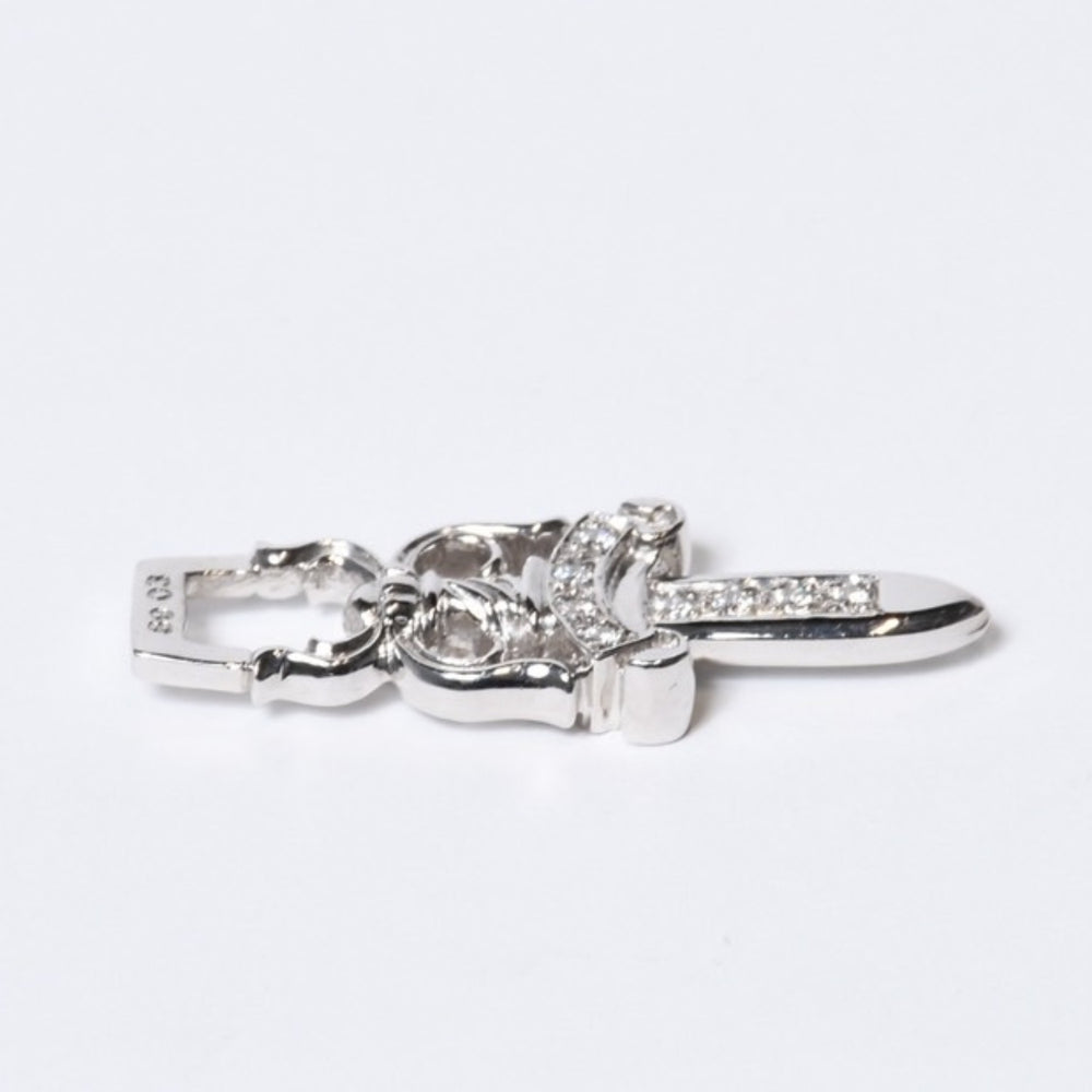 新品未使用 CHROME HEARTS クロムハーツ #10 DAGGER PD #10 ダガーペンダント 重量約17.61g 18KWG パヴェダイヤ 中古 4b013595