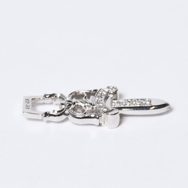 新品未使用 CHROME HEARTS クロムハーツ #10 DAGGER PD #10 ダガーペンダント 重量約17.61g 18KWG パヴェダイヤ 中古 4b013595