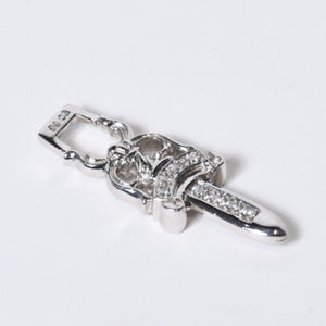 新品未使用 CHROME HEARTS クロムハーツ #10 DAGGER PD #10 ダガーペンダント 重量約17.61g 18KWG パヴェダイヤ 中古 4b013595