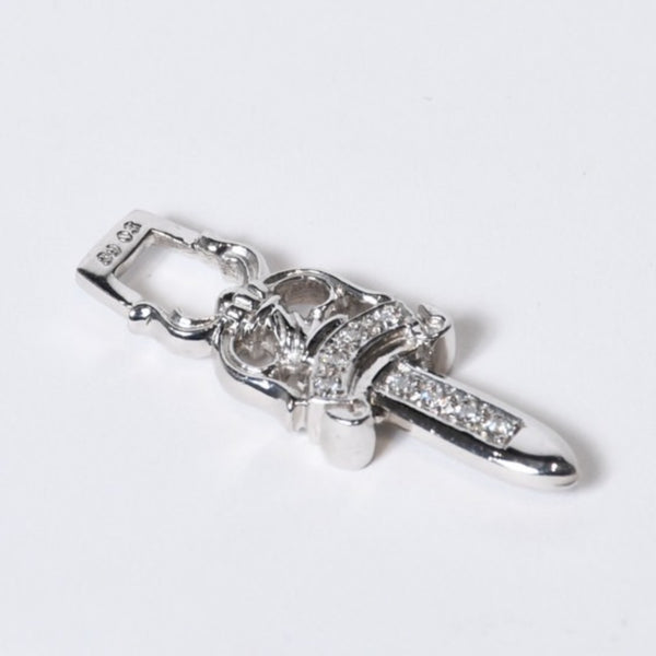 新品未使用 CHROME HEARTS クロムハーツ #10 DAGGER PD #10 ダガーペンダント 重量約17.61g 18KWG パヴェダイヤ 中古 4b013595