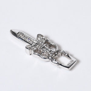 新品未使用 CHROME HEARTS クロムハーツ #10 DAGGER PD #10 ダガーペンダント 重量約17.61g 18KWG パヴェダイヤ 中古 4b013595