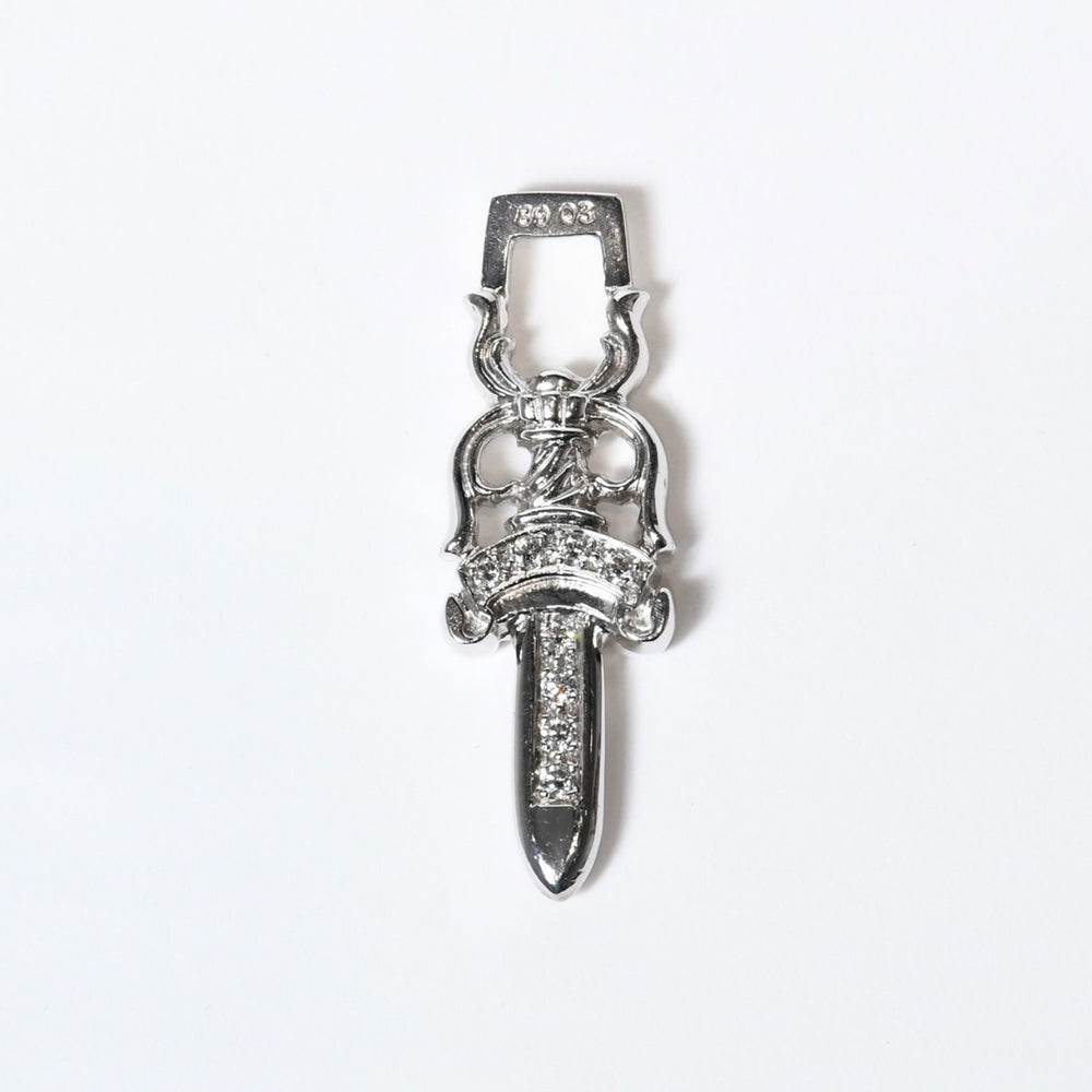 New and unused CHROME HEARTS #10 DAGGER PD #10 Dagger pendant Weight approx. 17.61g 18KWG Pave diamond Used 4b013595