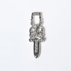 新品未使用 CHROME HEARTS クロムハーツ #10 DAGGER PD #10 ダガーペンダント 重量約17.61g 18KWG パヴェダイヤ 中古 4b013595