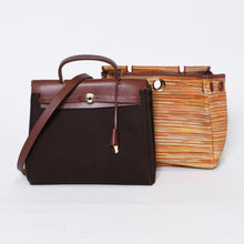 Load image into Gallery viewer, HERMES エルメス エールバッグPM ショルダーバッグ ハンドバッグ ◻︎F刻印 ブラウン マルチカラー 美品 中古 4b013424