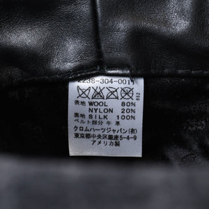 Chrome Hearts クロムハーツ ウール フェドラハット FEDORA クロスモチーフ チェック柄 グレー サイズM 美品 中古 4b013109