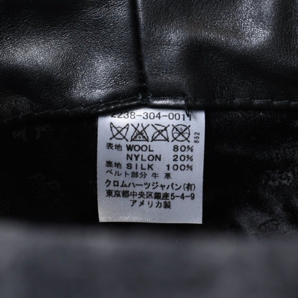 Chrome Hearts クロムハーツ ウール フェドラハット FEDORA クロスモチーフ チェック柄 グレー サイズM 美品 中古 4b013109