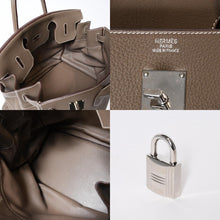 Load image into Gallery viewer, 極美品 HERMES エルメス Haut a Courroies オータクロア40 ハンドバッグ エトゥープ トリヨンクレマンス SV シルバー金具 □M刻印 中古 4b013651