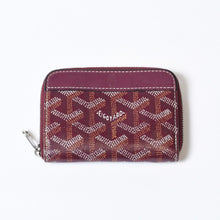 Load image into Gallery viewer, 極美品 GOYARD ゴヤール マティニョンPM カードケース コインケース ゴヤールディンキャンバス レザー レッド シルバー金具 中古 4b013519