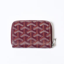Load image into Gallery viewer, 極美品 GOYARD ゴヤール マティニョンPM カードケース コインケース ゴヤールディンキャンバス レザー レッド シルバー金具 中古 4b013519