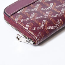 Load image into Gallery viewer, 極美品 GOYARD ゴヤール マティニョンPM カードケース コインケース ゴヤールディンキャンバス レザー レッド シルバー金具 中古 4b013519