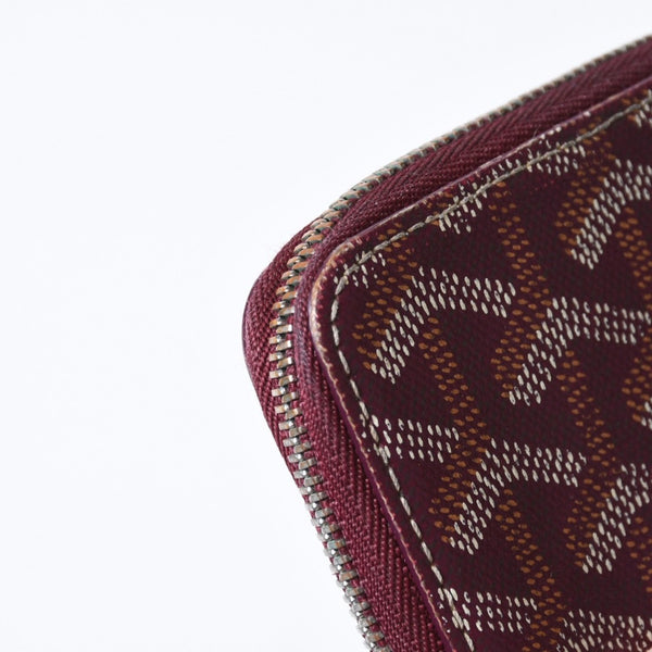 極美品 GOYARD ゴヤール マティニョンPM カードケース コインケース ゴヤールディンキャンバス レザー レッド シルバー金具 中古 4b013519