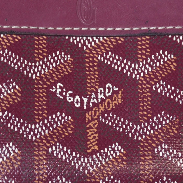 極美品 GOYARD ゴヤール マティニョンPM カードケース コインケース ゴヤールディンキャンバス レザー レッド シルバー金具 中古 4b013519