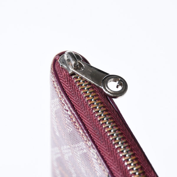 極美品 GOYARD ゴヤール マティニョンPM カードケース コインケース ゴヤールディンキャンバス レザー レッド シルバー金具 中古 4b013519
