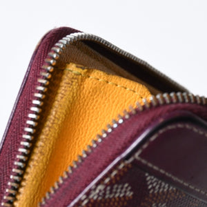 極美品 GOYARD ゴヤール マティニョンPM カードケース コインケース ゴヤールディンキャンバス レザー レッド シルバー金具 中古 4b013519