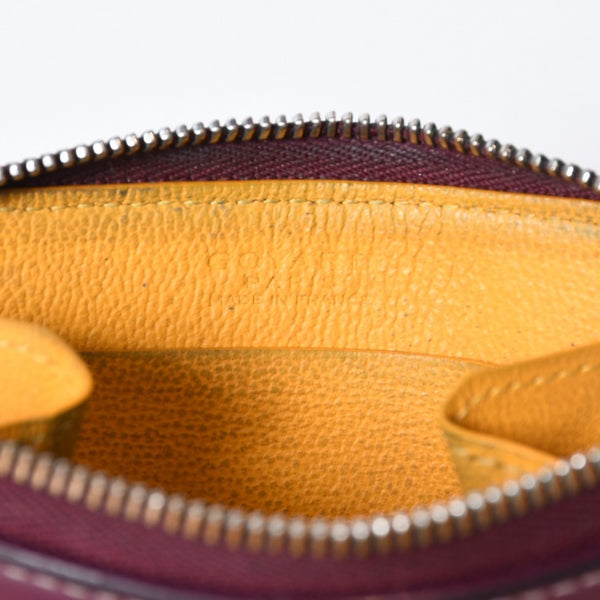 極美品 GOYARD ゴヤール マティニョンPM カードケース コインケース ゴヤールディンキャンバス レザー レッド シルバー金具 中古 4b013519