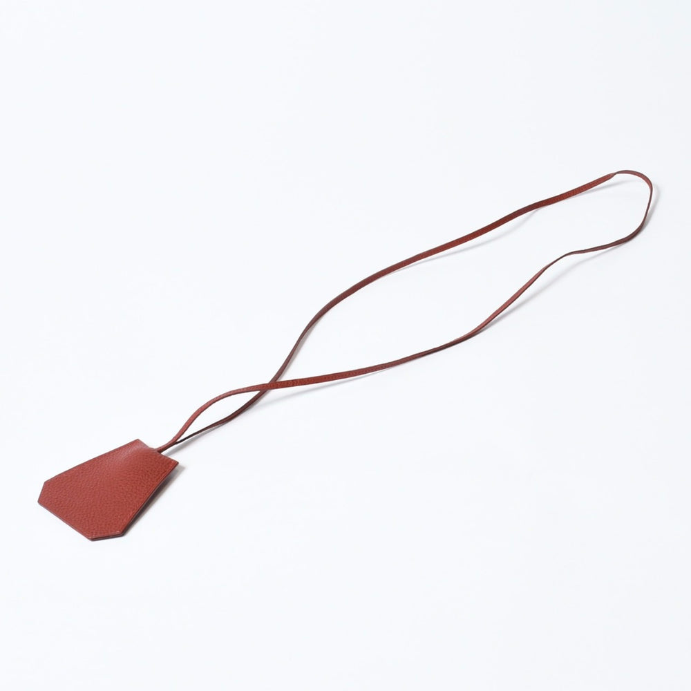極美品 HERMES エルメス ロング クロシェット ネックレス □D刻印 キーリング ルージュアッシュ 中古 4b012836