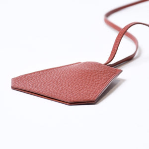 極美品 HERMES エルメス ロング クロシェット ネックレス □D刻印 キーリング ルージュアッシュ 中古 4b012836