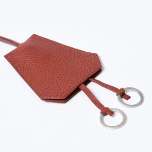 極美品 HERMES エルメス ロング クロシェット ネックレス □D刻印 キーリング ルージュアッシュ 中古 4b012836