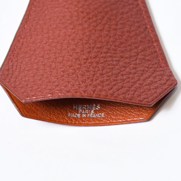 極美品 HERMES エルメス ロング クロシェット ネックレス □D刻印 キーリング ルージュアッシュ 中古 4b012836