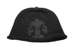 CHROME HEARTS クロムハーツ BEANIE CASH BS FLARE BSフレアパッチ ビーニー ニットキャップ ONE SIZE コットン ブラック 美品 中古 4b013258