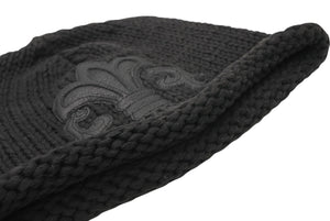 CHROME HEARTS クロムハーツ BEANIE CASH BS FLARE BSフレアパッチ ビーニー ニットキャップ ONE SIZE コットン ブラック 美品 中古 4b013258