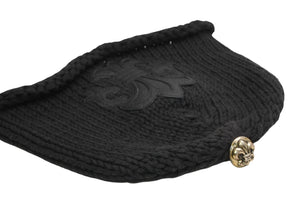 CHROME HEARTS クロムハーツ BEANIE CASH BS FLARE BSフレアパッチ ビーニー ニットキャップ ONE SIZE コットン ブラック 美品 中古 4b013258