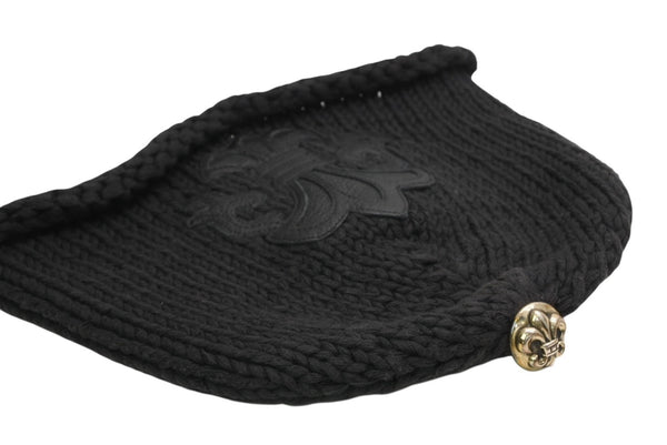 CHROME HEARTS クロムハーツ BEANIE CASH BS FLARE BSフレアパッチ ビーニー ニットキャップ ONE SIZE コットン ブラック 美品 中古 4b013258