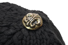 Load image into Gallery viewer, CHROME HEARTS クロムハーツ BEANIE CASH BS FLARE BSフレアパッチ ビーニー ニットキャップ ONE SIZE コットン ブラック 美品 中古 4b013258