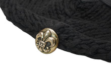 Load image into Gallery viewer, CHROME HEARTS クロムハーツ BEANIE CASH BS FLARE BSフレアパッチ ビーニー ニットキャップ ONE SIZE コットン ブラック 美品 中古 4b013258