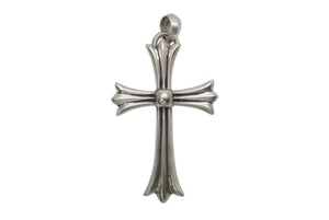 CHROME HEARTS クロムハーツ ラージクロス ベイル ネックレス 重量約47.7g STERLING刻印 スターリング シルバー 美品 中古 4b013255