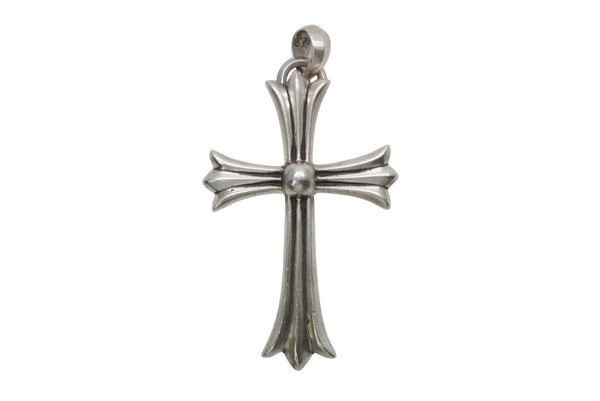 CHROME HEARTS クロムハーツ ラージクロス ベイル ネックレス 重量約47.7g STERLING刻印 スターリング シルバー 美品 中古 4b013255