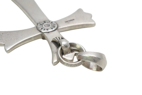 CHROME HEARTS クロムハーツ ラージクロス ベイル ネックレス 重量約47.7g STERLING刻印 スターリング シルバー 美品 中古 4b013255