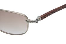 Load image into Gallery viewer, CHROME HEARTS クロムハーツ LIVING PROOF Ⅰ サングラス アイウェア WG-WMH/C サイズ55□17-131 ブラウン シルバー925 美品 中古 4b013259