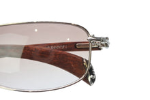 Load image into Gallery viewer, CHROME HEARTS クロムハーツ LIVING PROOF Ⅰ サングラス アイウェア WG-WMH/C サイズ55□17-131 ブラウン シルバー925 美品 中古 4b013259