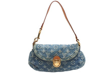 Load image into Gallery viewer, LOUIS VUITTON ルイヴィトン ミニプリーティ ワンショルダーバッグ M95050 モノグラム デニム インディゴブルー 美品 中古 4b013368