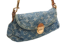 Load image into Gallery viewer, LOUIS VUITTON ルイヴィトン ミニプリーティ ワンショルダーバッグ M95050 モノグラム デニム インディゴブルー 美品 中古 4b013368