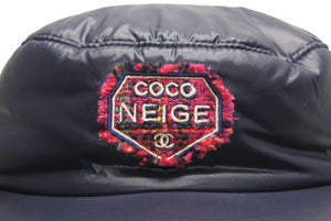 新品未使用 CHANEL シャネル 2018 COCO NEEIGE WOOL TWEED LINED 帽子 キャップ ナイロン ツイード 中古 4b013287