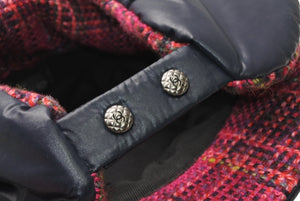 新品未使用 CHANEL シャネル 2018 COCO NEEIGE WOOL TWEED LINED 帽子 キャップ ナイロン ツイード 中古 4b013287