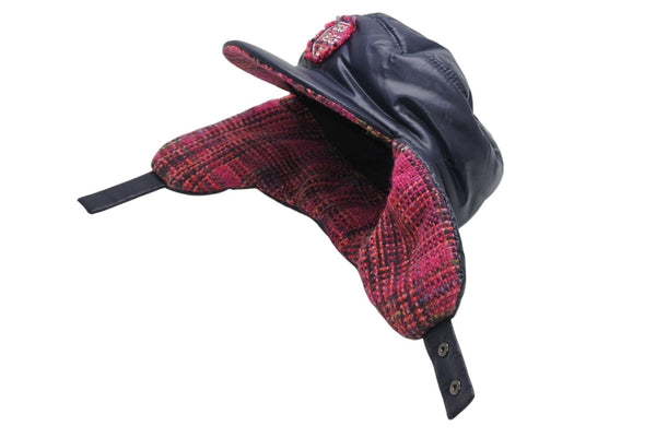 新品未使用 CHANEL シャネル 2018 COCO NEEIGE WOOL TWEED LINED 帽子 キャップ ナイロン ツイード 中古 4b013287