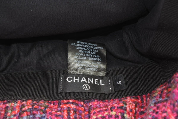 新品未使用 CHANEL シャネル 2018 COCO NEEIGE WOOL TWEED LINED 帽子 キャップ ナイロン ツイード 中古 4b013287