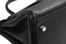 Load image into Gallery viewer, HERMES エルメス SHOULDER KELLY ショルダーケリー ショルダーバッグ トリヨンクレマンス ブラック シルバー金具 □L刻印 美品 中古 4b013170