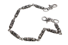 CHROME HEARTS クロムハーツ ケルティック ローラーウォレットチェーン 9リンク 2クリップ 約252.5g 美品 中古 4b013344