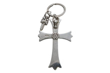 Load image into Gallery viewer, 極美品 CHROME HEARTS クロムハーツ CH CRS LG &amp; No5 DGGR ラージクロス ダガー キーリング 重量約53.3g 中古 4b013342