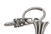 Load image into Gallery viewer, 極美品 CHROME HEARTS クロムハーツ CH CRS LG &amp; No5 DGGR ラージクロス ダガー キーリング 重量約53.3g 中古 4b013342