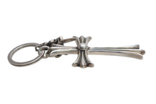 Load image into Gallery viewer, 極美品 CHROME HEARTS クロムハーツ CH CRS LG &amp; No5 DGGR ラージクロス ダガー キーリング 重量約55.1g 中古 4b013343