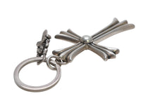 Load image into Gallery viewer, 極美品 CHROME HEARTS クロムハーツ CH CRS LG &amp; No5 DGGR ラージクロス ダガー キーリング 重量約55.1g 中古 4b013343